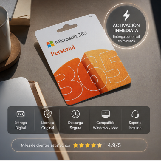 Licencia Microsoft 365 (Entrega Digital) | Word, Excel y PowerPoint para PC, Mac y Móvil